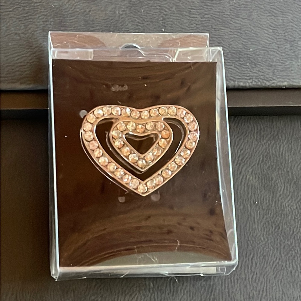 Vintage DOUBLE HEART RHINESTONE BUCKLE